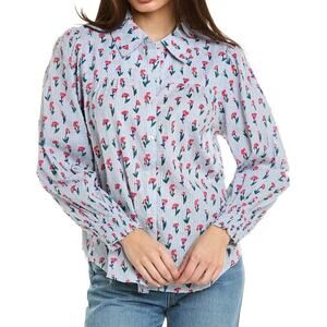 Roller Rabbit Lerida Noemie Floral Cotton Button Down Shirt Top Anthropologie XS